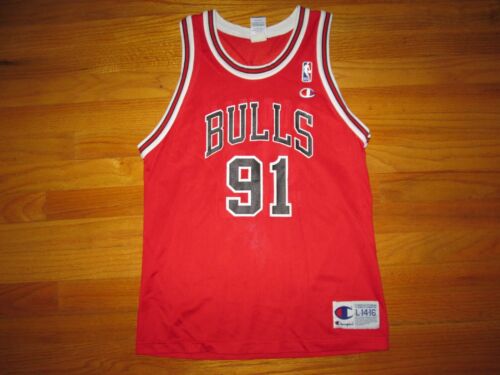 1990s Vtg Champion DENNIS RODMAN Chicago Bulls Basketball jersey jordan YOUTH LG