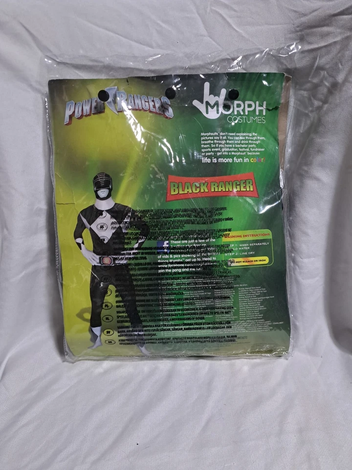 Mighty Morphin Power Rangers Black Ranger Morph Costume Adult Size LG Unisex — 第 4/4 张图片