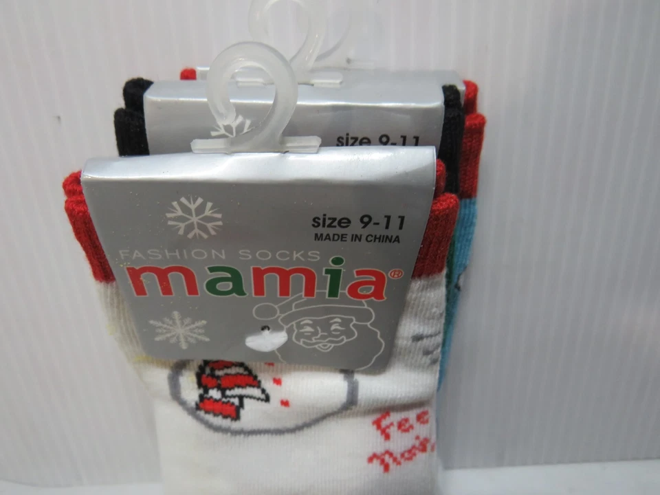 Mamia Size 9-11 Christmas Holiday Socks 3 pairs NWT - Image 3 of 4