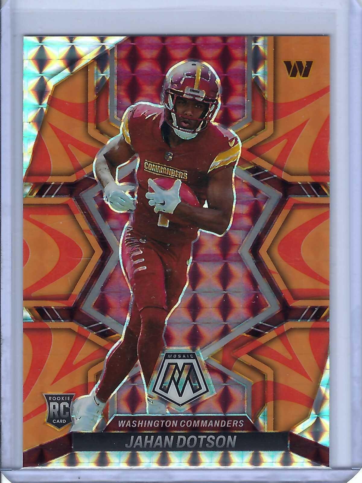 2022 PANINI MOSAIC ORANGE REACTIVE PRIZM JAHAN DOTSON ROOKIE CARD # 314
