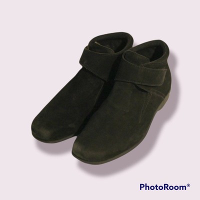 black suede ankle boots flat