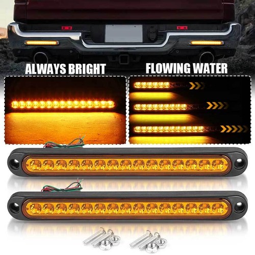 6X Tray Back 15 LED Tail Lights Flowing Turn Signal Truck Trailer Ute Rear Stop - Picture 15 of 21