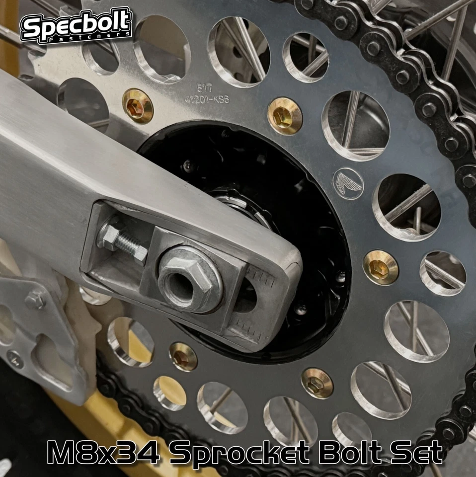 TORNILLOS DE PIÑÓN M8x34 SUZUKI RM RMX DR 100 125 250 370 400 465 500 RMX250 DR350 Foto 3 de 4