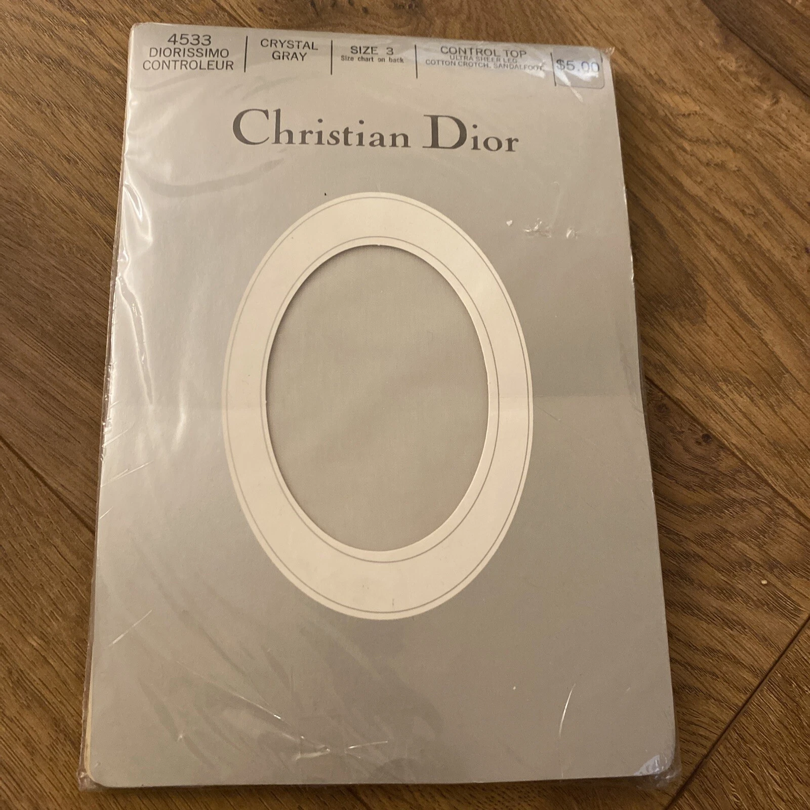 Pantalon pur vintage Christian Dior Control taille 3 gris cristal vintage