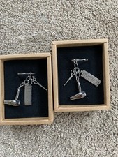 Scalpmaster Silver Tone Hairstylist Student Hairdresser Keychain 2X. Gift Box.