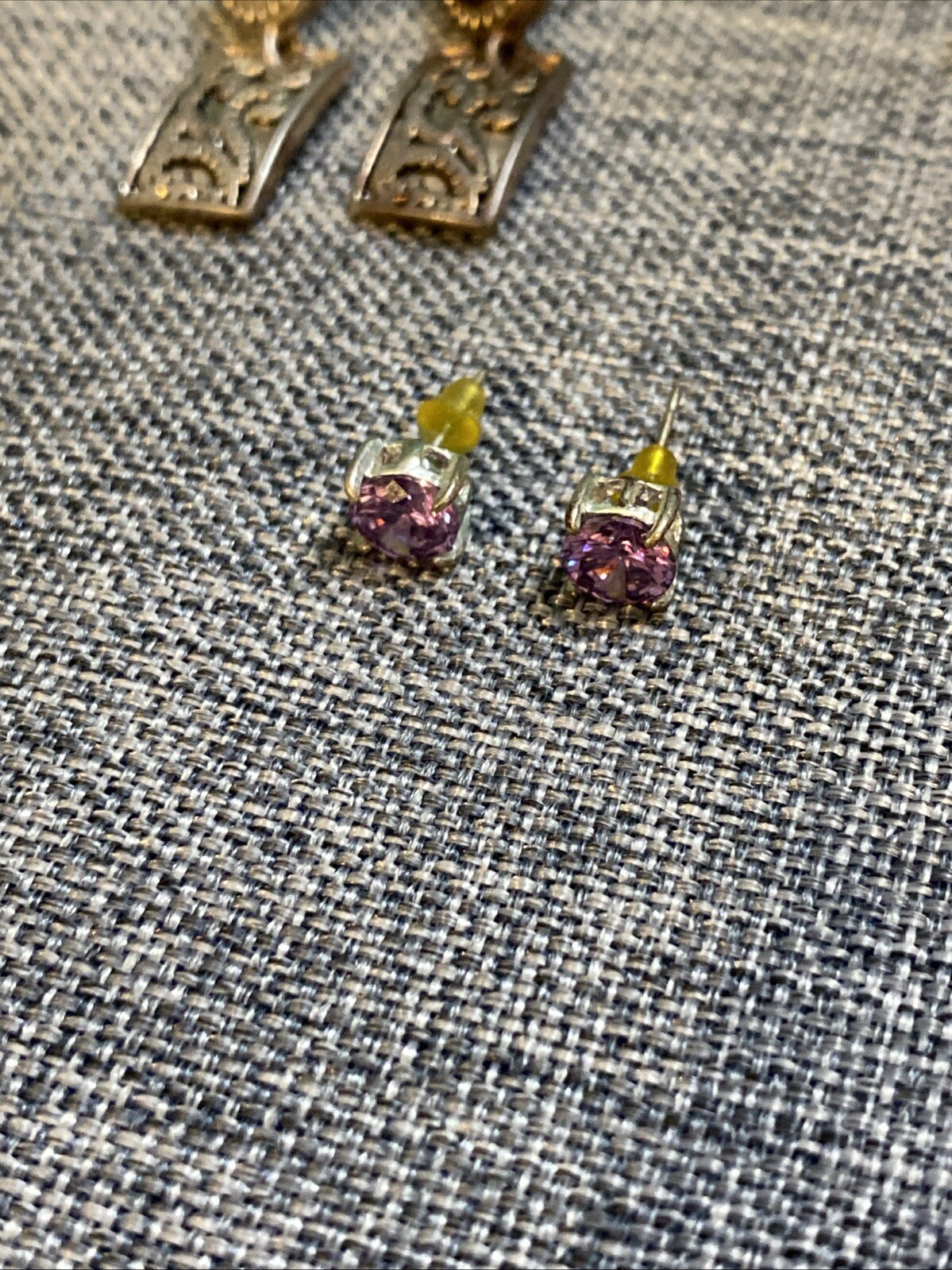 Vintage Estate (10) Pairs Silvertone Pierced Earr… - image 5