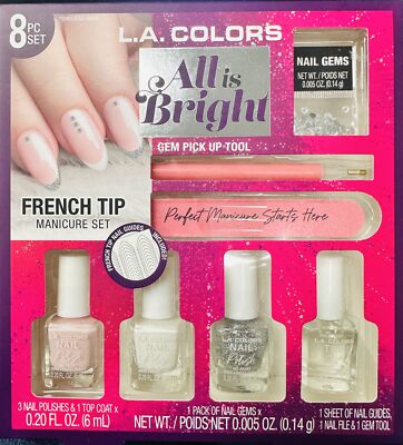 L.A. COLORS All Is Bright 8pc French Tip Manicure Set