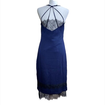 Adelyn Rae Blue Slip Midi Dress w/ Black Lace Trim Size Small NWT | eBay Adelyn Rae Blue Slip Midi Dress w/ Black Lace Trim Size Small NWT | eBay