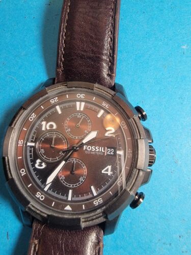 Orologio da uomo Fossil FS5113 Dean Quadrante Marrone Marrone Cinturino in pelle - Foto 2 di 4