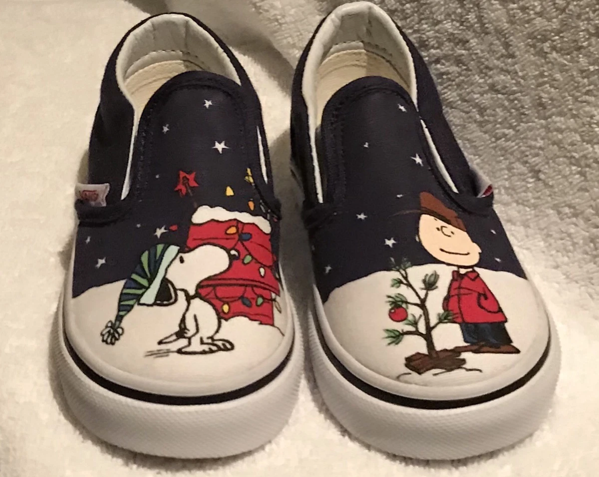 Vans Slip On (peanuts tree) Charlie Brown Christmas toddler | eBay