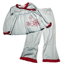 American Girl Bitty Baby Little Girls Snowflake Pajamas PJ Set Small 4/5