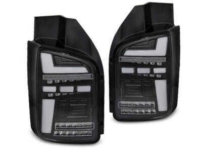 Tuning-Tec Voll LED Lightbar Rückleuchten für VW T5 03-09 schwarz/klar mit dynam