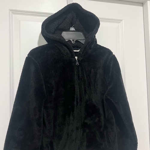 Cat & Jack Girl’s Black Faux Fur Zip Up Hoodie In Sz. M (8/10) - Picture 4 of 11