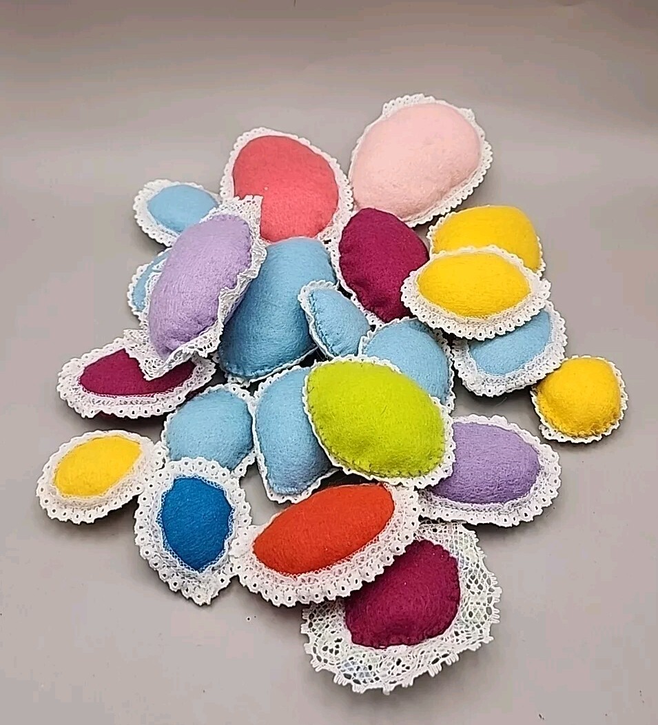 Lot Of 21 Vintage Handmade Easter Eggs Ornaments Spring Decorations - 1970s