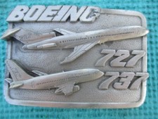 A good used Boeing 727 and 737 collectable belt buckle produced in 1983