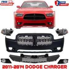 Front Bumper Cover Fascia with Grille Assembly Kit For 2011-2014 Dodge Charger