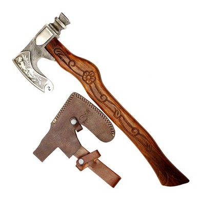 TheBoneEdge 20'' Axe Dragon Etched Steel Blade Wood Handle w/ Sheath