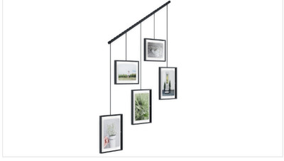 Umbra Exhibit Picture Frame Gallery Set, Adjustable Wall Collage Displays Five P