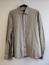 John Varvatos USA Shirt Mens Size 16 Green Plaid Long Sleeve Button Up