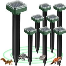 Mole Repellent  8Pack Ultrasonic Solar Powered Animal Repellent for Outdoor Lawn
