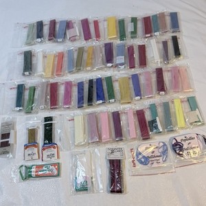 Huge Lot 61 Silk Ribbon for Embroidery Needlepoint Crafts YLI Japan + Extras