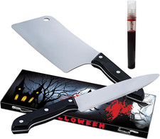 Halloween Fake Knife Prop 2Pcs Plastic Horror Costume Accessories Non-slip
