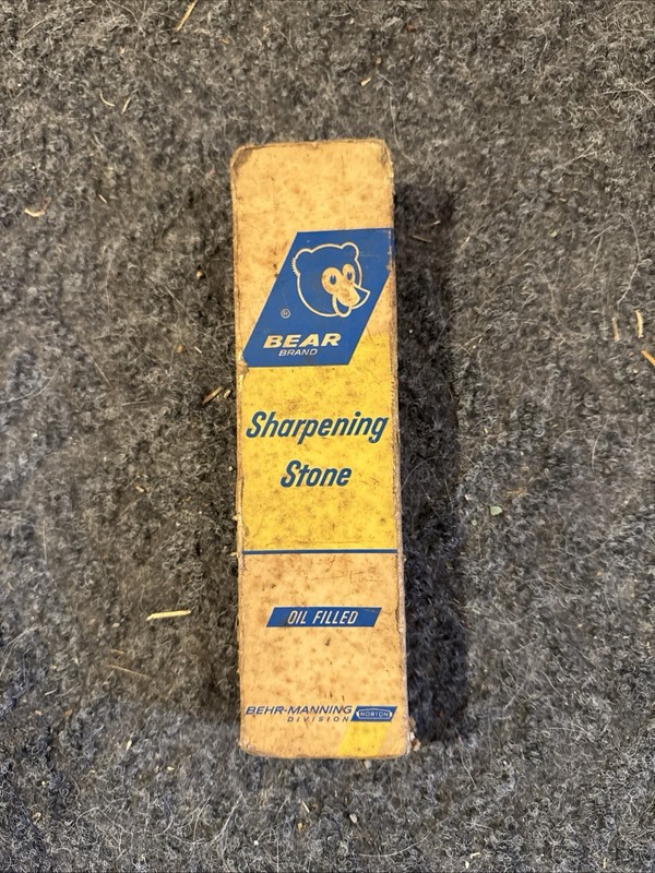 (SJ) Vintage Behr-Manning Norton Bear Brand Sharping Stone  JB 8 new in box