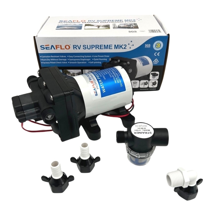 Seaflo RV Supreme MK2 12V 워터 펌프 (카라반, 모터홈, 캠핑 트레일러, RV용)