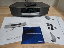 Bose Wave Music System AM/FM Radio CD Player w/Remote Titanium Silver Excellent