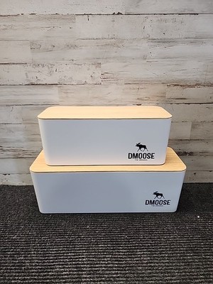 DMoose Cable Management Box - 2 Pack Medium and Large Cord Organi
