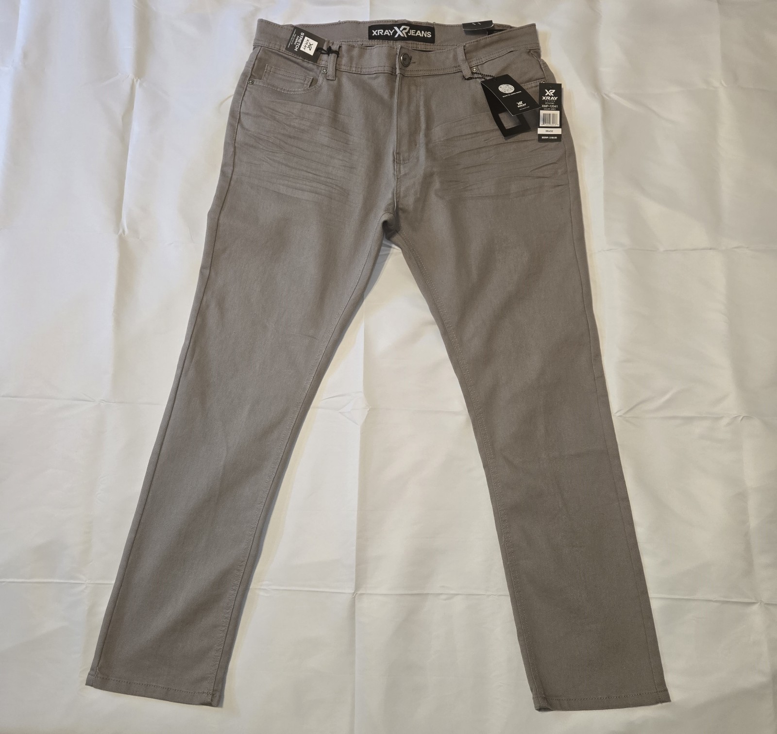 Men's 36x32 Grey Casual Slim Stretch (big And Tall) New+ Tag