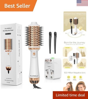 Elegant Dual Voltage Styling Brush - Negative Ionic Technology for Gorgeous Hair