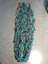 10 Strand Faux Turquoise Brown Bead 11" Boho Necklace
