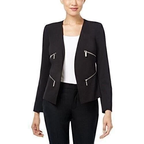 Michael Kors Women's Zip Trim Open Blazer Jacket B 2 - Imagem 3 de 4