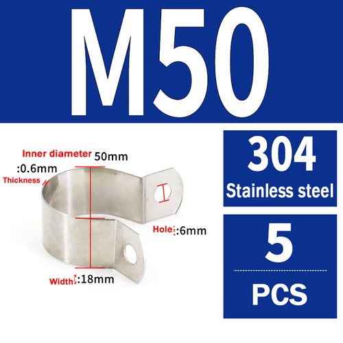 304 Stainless Steel Pipe Clamp U-Bolt Hose Clip 10 - 115mm Plumbing Fixing - Picture 57 of 68