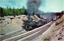 Double Headed Canadian National Steam Locomotive Postcard Unposted