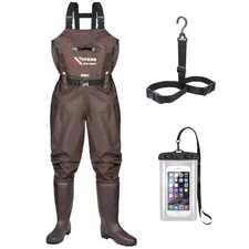 Fishing Chest Waders for Men Women with Boots Waterproof 2-ply Nylon PVC Ligh...