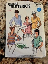 6106 Vtg Butterick SEWING Pattern Misses Loose T-Shirt Top Casual 10 Uncut