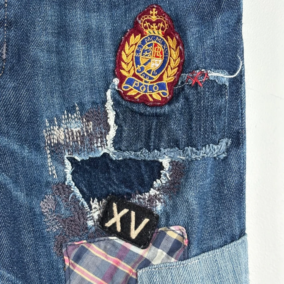 Pantalones de mezclilla Polo Ralph Lauren Astor ajustados novio niñas 10 retazos diseñador escuela Foto 4 de 4
