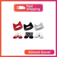 Hudson Baby Infant Girl Headband and Socks Giftset, Red Houndstooth Bows, One Si