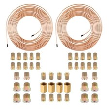 2 Sets 3/16 Brake Lines Kit,25 Ft Flexible Copper Brake Line 3/16 with Brakes