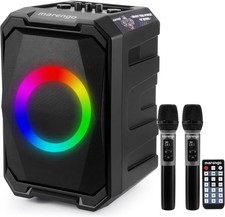 Marengo Karaoke Machine 2 Wireless Mics Bluetooth Speaker LED 800W R09