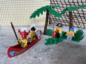 Vintage LEGO 6278 Enchanted Island 6256 Catamaran Islanders Sail Canoes Lot