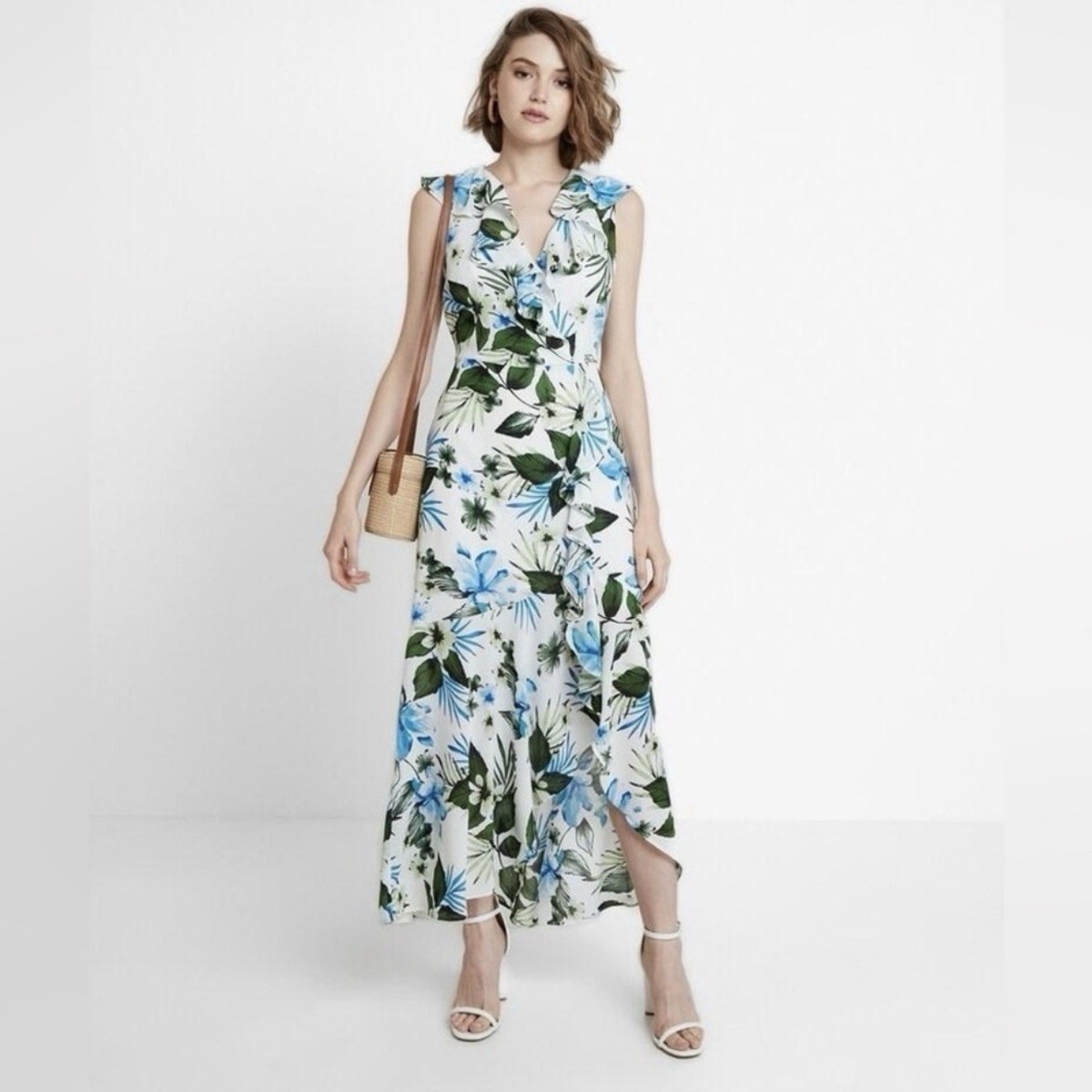 brown long maxi dress self-portrait - Brown Floral Lace Maxi Dress