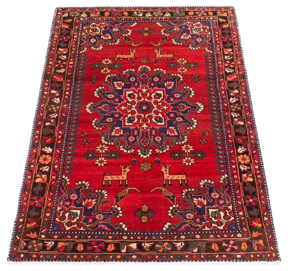 Alfombra oriental tradicional vintage anudada a mano alfombra de lana de 3'7" x 6'9" Foto 3 de 4