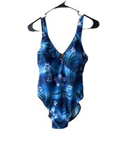 Shore Shapes One Piece of ring blue Bathing Suit swimsuit sz. 10 full cov 8850