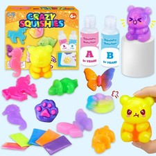 DIY Squishy Kit 6 Glow-in-the-Dark Silicone Animal Characters, Craft Gift 6-12
