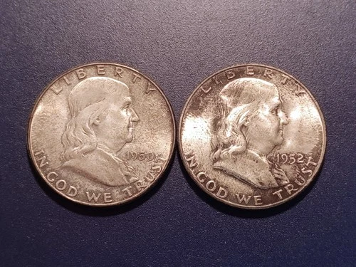 Pair of Beautifully toned Franklin Half Dollars (1950-P & 1952-S)