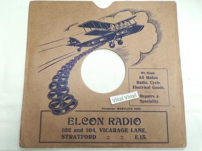 ELCON RADIO STRATFORD E15 BI-PLANE 78 Sleeve Local Social History WALL ART
