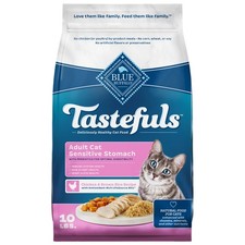 Blue Buffalo Tastefuls Sensitive Stomach Dry Cat Food, Chicken Brown Rice 10-lb